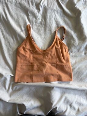 Forever 21 Peach Orange Ribbed Crop Tank